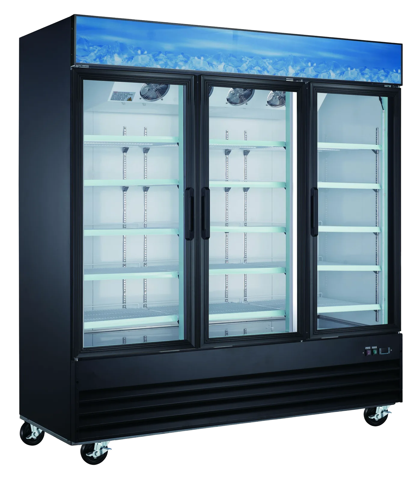52 cu. ft. Merchandising Swing 3 Glass Door Freezer